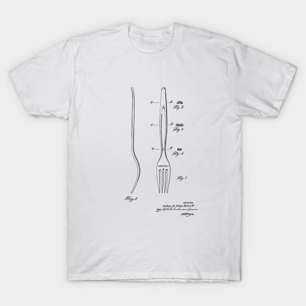 Fork VINTAGE PATENT DRAWING T-Shirt by skstring